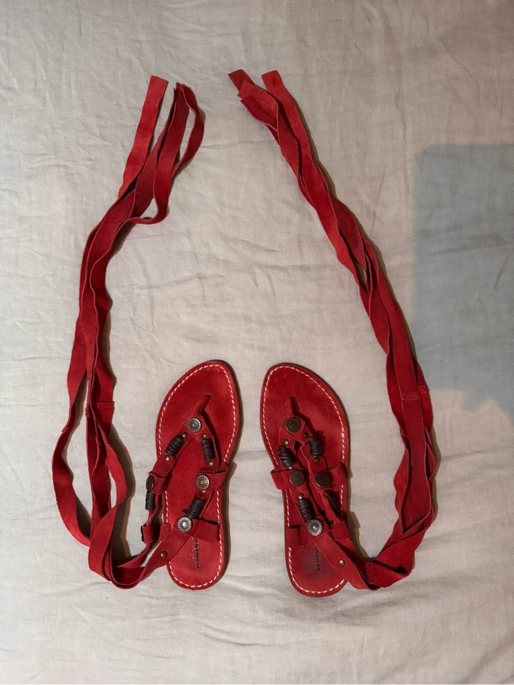 Jeffrey Campbell Red Wrap Gladiator Sandals